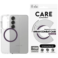 CARE by PanzerGlass Flagship Urban Combat Purple QI viedtālruņa apvalks Samsung Galaxy S25 - caurspīdīgs