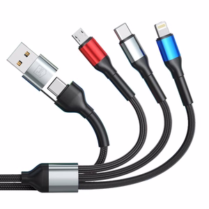 3mk Hyper Cable N-SERIES 6 in 1 USB-C / USB-A uz USB-C / Lightning / Micro 1.2m QC 3.0 9V / 2A 18W - melns