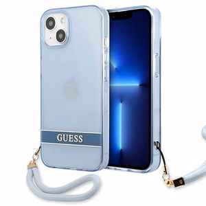 Guess GUHCP13SHTSGSB iPhone 13 mini 5.4" синий/синий жёсткий чехол Translucent Strap