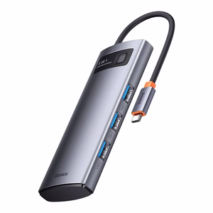 Hub 4in1 Baseus Metal Gleam sērija, USB-C uz 4x USB 3.0