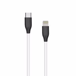 Silicone Cable USB Type-C - Lightning (white, 1m)