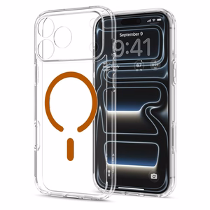 Spigen Ultra Hybrid MagSafe maciņš iPhone 18 Pro / 17 Pro, caurspīdīgs oranžs