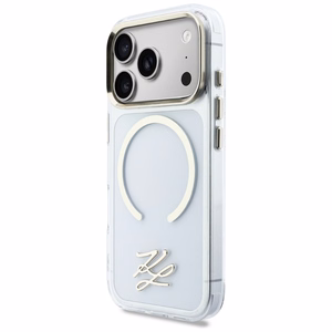 Karl Lagerfeld IML KL Script Logo MagSafe Case for iPhone 17 Pro Max - Clear