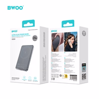 BWOO Ultra Slim Portatīvais lādētājs 5000mAh with magnetic charging P79 pelēks