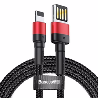 Baseus Cafule Divpusējs USB Lightning kabelis 2,4A 1m (melns+sarkans)