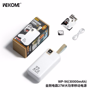 Portatīvais lādētājs WK Design „WP-96“ balts 30000mAh (27W)