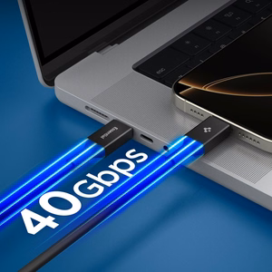 Spigen Essential EB24012CC USB-C / USB-C 240W 120 cm kabelis - melns