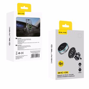 Blavec Car holder BHC-05 Qi2.2 25W magnetically detachable with induction charging and active cooling to airvent (BHC05-MWIB) black
