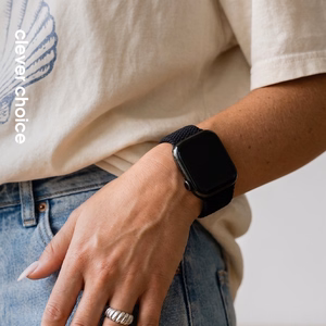 Crong Wave Band pīta Apple Watch siksniņa, 44/45/46/49 mm, melna