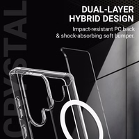 Crong Crystal Shield Magnetic - Samsung Galaxy S25+ MagSafe maciņš (Clear)