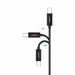Ugreen US241 USB-C 2.0 - USB-B kabelis 1m - melns
