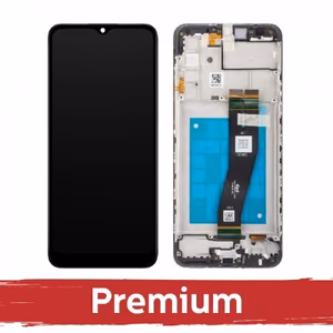 LCD ekrāns Samsung A025G A02s melns ar rāmi OEM