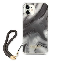 Guess GUHCP12SKSMAGR iPhone 12 mini 5,4 pelēks ciets vāciņš Marble kolekcija