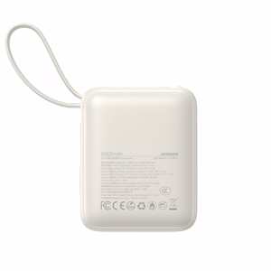 Joyroom JR-PBF27 10000mAh 22.5W внешний аккумулятор со встроенными кабелями USB-C и Lightning - Белый