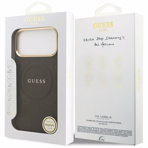 Guess case for iPhone 17 Pro Max HC MAGSAFE PU W/ PEONY HOT STAMP brown