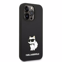 Karl Lagerfeld Silicone Choupette viedtālruņa apvalks iPhone 14 Pro Max - melns