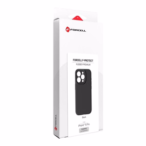 Maciņš iPhone 15 PRO Forcell F-Protect Rubber Premium saderīgs ar MagSafe melns