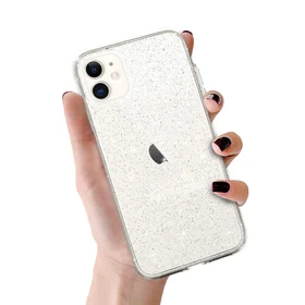 Crystal Glitter apvalks Iphone 11 sudraba