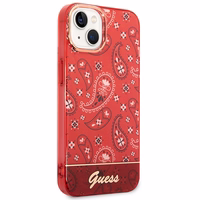 Guess GUHCP14MHGBNHR iPhone 14 Plus 6.7 "sarkans/sarkans cietais apvalks Bandana Paisley