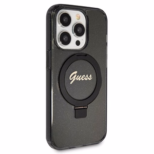 Guess Ring Stand Script Glitter MagSafe чехол для iPhone 13 Pro / 13 - чёрный