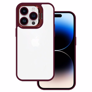 Tel Protect Viedtālruņa apvalks ar statīvu + kameras stikls Iphone 15 Pro bordo