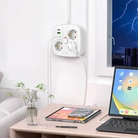 Tech-Protect PCS3X4 pagarinātājs, 3 ligzdas, 2xUSB-A, 2xUSB-C 200 cm - balts