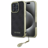 Guess 4G Charms Kolekcijas viedtālruņa apvalks iPhone 16 Pro - melns