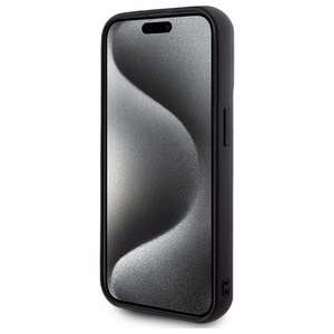 Karl Lagerfeld 3D Gumijas Paraksts viedtālruņa apvalks iPhone 15 Pro - melns