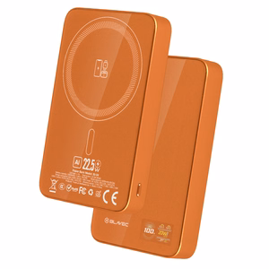 Blavec portatīvais lādētājs 10000mAh BJ-04 Slim 13,5mm - Type C - 22,5W magnētisks Magsafe 3 in 1 (PBBJ04-MC10O) oranžs stikls