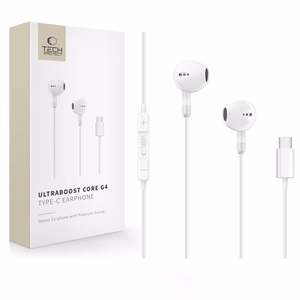 Tech-Protect Ultraboost Core G4 vadu austiņas ar USB-C savienotāju – baltas