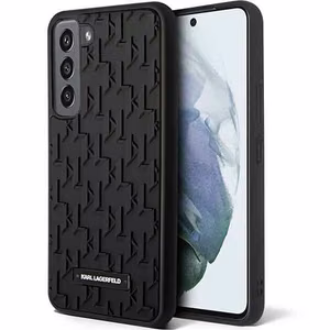 Karl Lagerfeld KLHCS23SRUPKLPK S23 S911 cietais viedtālruņa apvalks melns 3D Monogramma