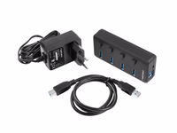NATEC HUB USB 3.0 MANTIS 2 4-PORTS WITH SWITCH+POWER SUPPLY