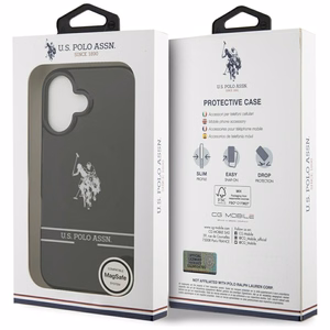US Polo DH un apakšējās joslas logotips Magnētiskais apvalks iPhone 17 - melns