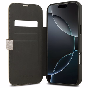 Guess Book 4G Metal Logo Чехол для iPhone 17 Pro Max - розовый