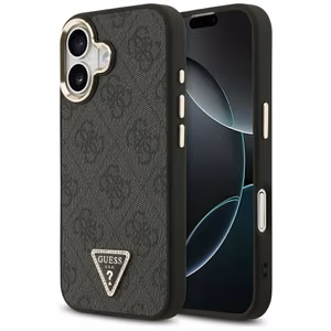 Guess 4G Triangle Logo MagSafe viedtālruņa apvalks iPhone 17 - melns un zeltains