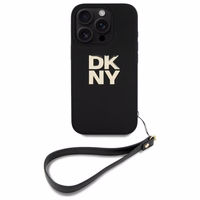 DKNY Wrist Strap Stock Logo viedtālruņa apvalks iPhone 16 Pro - melns