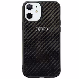 Audi oglekļa šķiedras iPhone 11 / Xr 6.1" melns/melns cietais apvalks AU-TPUPCIP11-R8/D2-BK