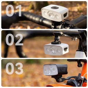 Rockbros QC1200 priekšējais velosipēda lukturis, 1200lm, USB-C – krāsa: balta
