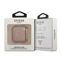 Guess GUA2SASMP Vāciņš AirPods rozā Saffiano Script Metal kolekcija