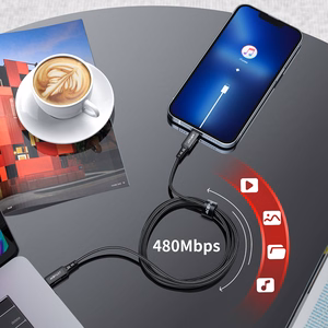 Acefast C4-01 Lightning - USB-C PD kabelis 30W 3A 480Mb/s 1.8m - melns