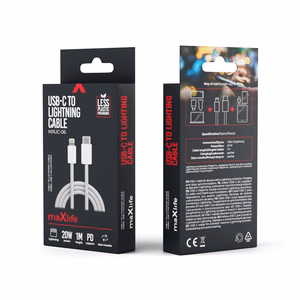 Kabelis MXUC-06 USB-C - Lightning 1,0 m 20W pelēks neilons