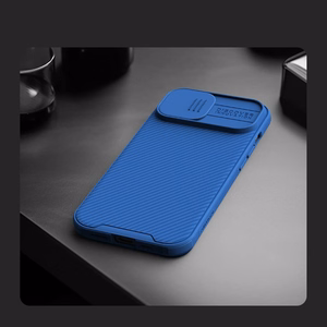 Nillkin CamShield Pro magnētiskais viedtālruņa apvalks iPhone 15 Plus ar kameras aizsardzību - zils
