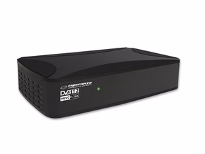 Esperanza EV108R – DVB-T2 H.265/HEVC digitālās virszemes televīzijas uztvērējs, melns
