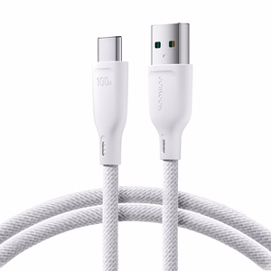 Joyroom Multi-Color Series S-A34 USB-A / USB-C 100W kabelis 1m - balts