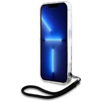 Karl Lagerfeld IML Zebra Pattern & Cord viedtālruņa apvalks iPhone 15 Pro - melns