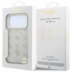 Guess Stripe Peony 4G Logo MagSafe maciņš modelim iPhone 18 Pro / 17 Pro – krāsa: bēša