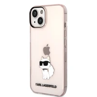 Karl Lagerfeld Ikonik Choupette viedtālruņa apvalks iPhone 14 - rozā