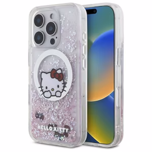 Hello Kitty Šķidrais Spīdums Sweet Kitty Bows Magnētiskais Viedtālruņa apvalks iPhone 16 Pro Max - Balts