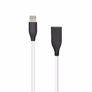 Silicone Cable USB - Lightning, 1m (white)
