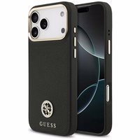 Guess Graudains Strass Logotips Magnētiskais viedtālruņa apvalks iPhone 17 Pro Max - melns